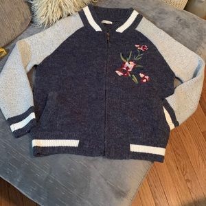 NWOT Embroidered Bomber Jacket